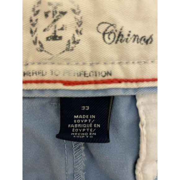 IZOD Size 33” Saltwater 9” Inseam Flat Front Chino Shorts Blue Cotton - Picture 3 of 6